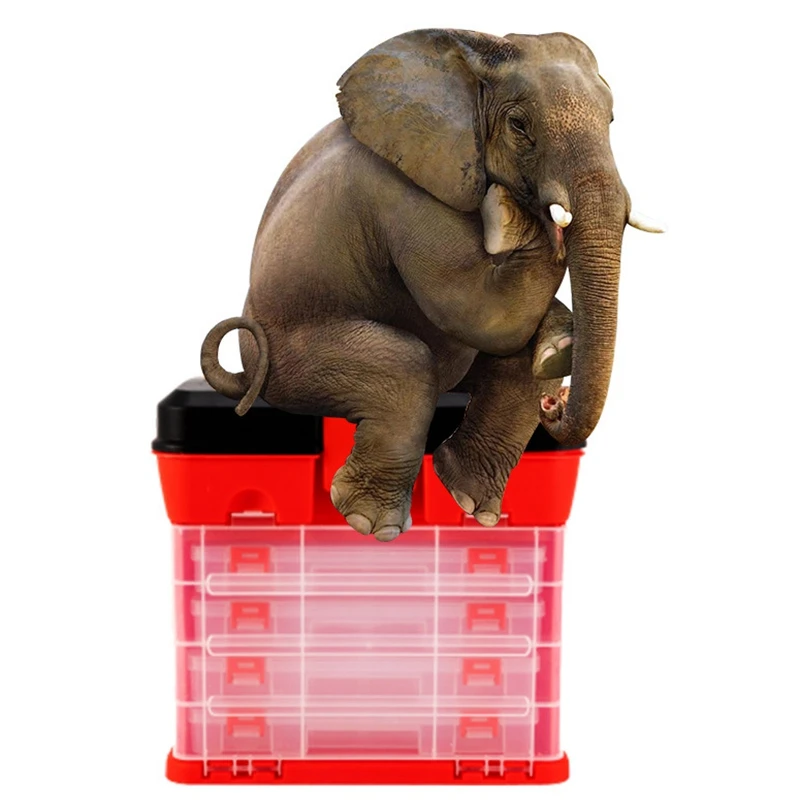 

Fishing Tool Box Multi-Layer Bait Storage Box Plum Red Square Hardware Tool Fishing Storage Car Repair Portable Tool Box