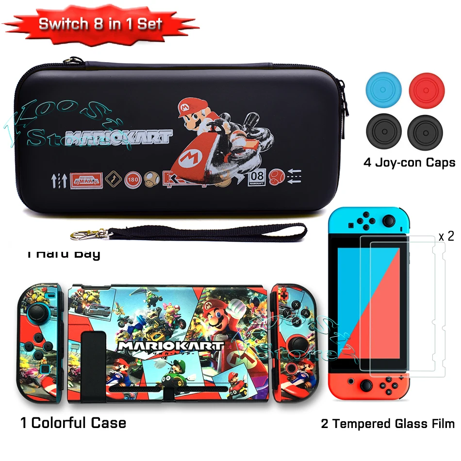 Чехол для nintendo Switch, аксессуары для nintendo switch, защитная стеклянная пленка Nitendo, жесткий чехол для nintendo Switch