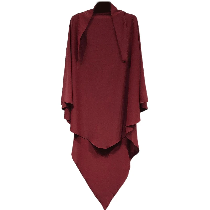 Eid Prayer Garment Long Khimar Islamic Women Hijab Sleeveless Tops Abaya Hijab