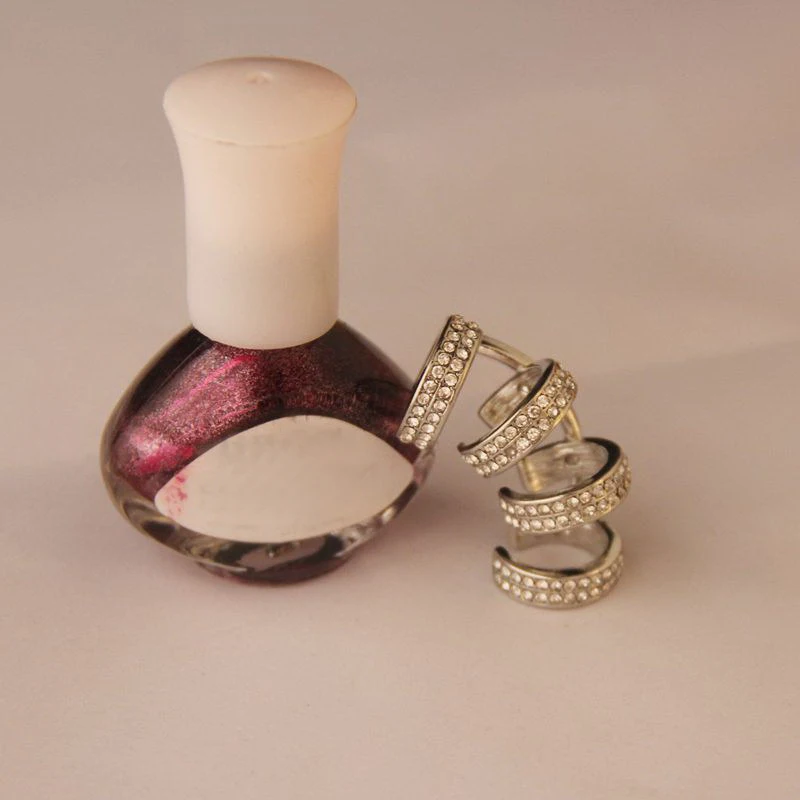 1 шт. модные трендовые индивидуальность манжеты стразы серьги-клипсы женский