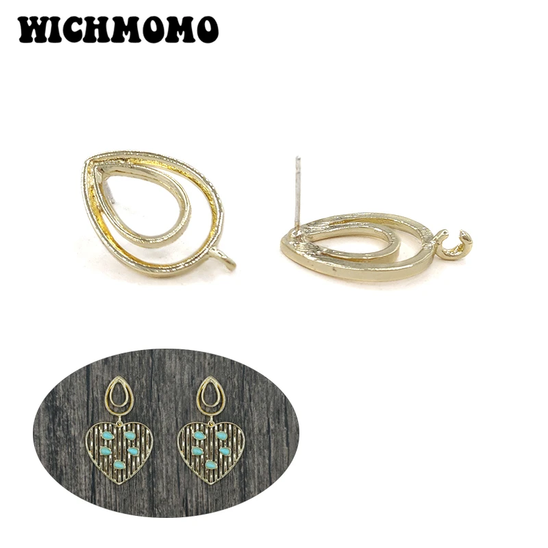

New 25mm 10pieces High Quality Zinc Alloy Double Water Drop Earring Base Connectors for DIY Earring Making Jewelry Accessories