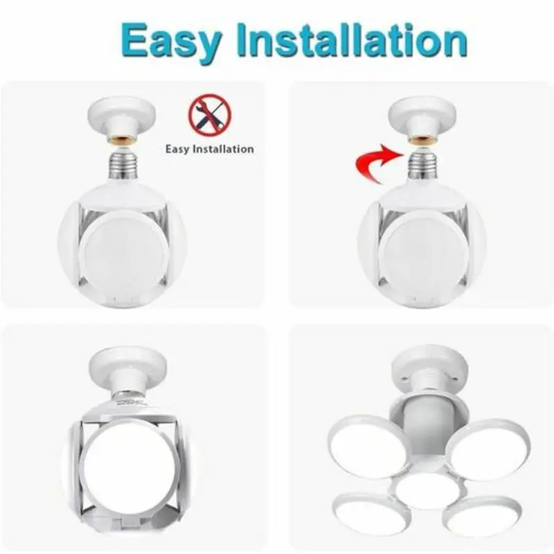 Сверхъяркая Складная Светодиодная лампа E27 40 Вт в виде футбольного НЛО 85-265 В