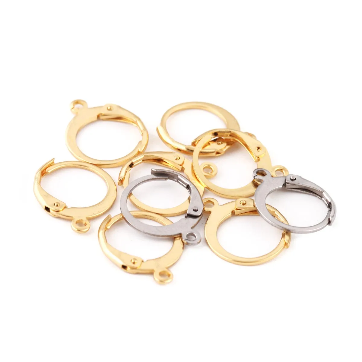 

20pcs/lot 12mm Stainless Steel France Lever Earring Hooks Wire Settings Base Hoops Earrings For Jewelry Making Finding Supplies