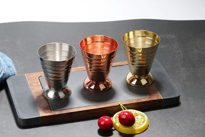 

75 Ml Stainless Steel Magic Measuring Cup Mixing Glasses Ounce Cup Sectional Form inside and outside Scale Jigger Bar Appliance