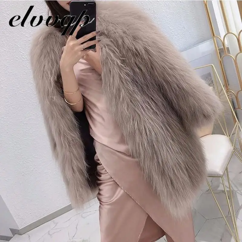 Высокое качество зима осень женский кардиган теплая меховая куртка пальто из