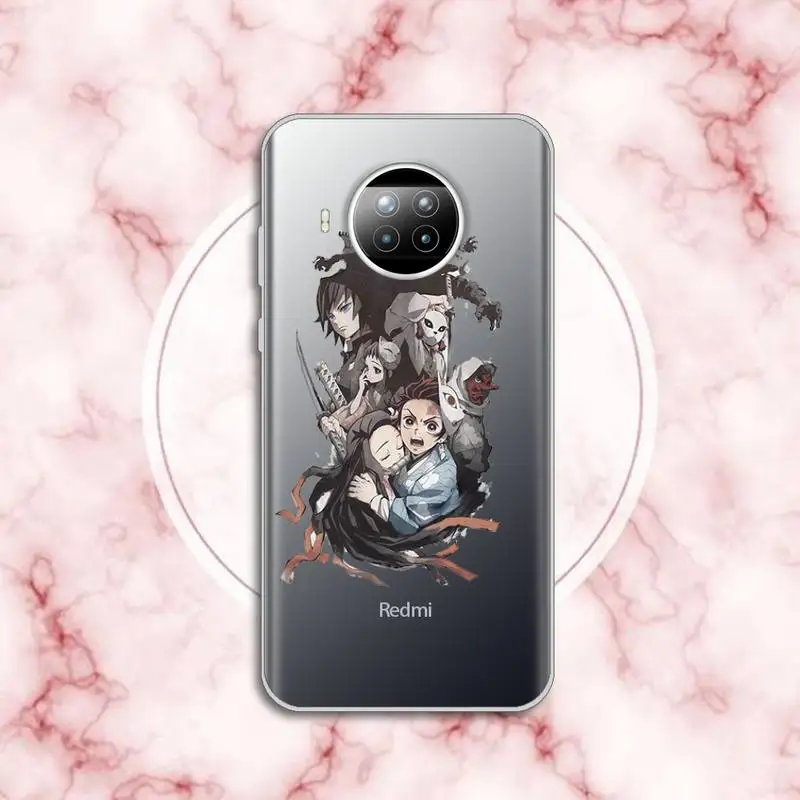 

Anime Demon Slayer Cartoons Phone Case Transparent for Xiaomi Redmi note 10 t 8 9 pro lite 11