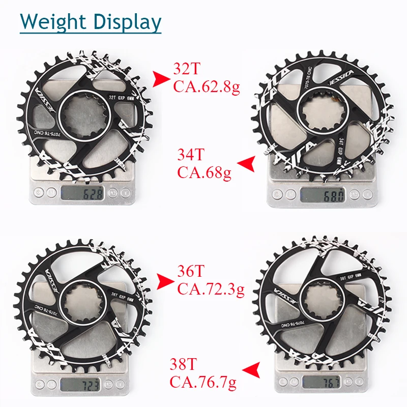 JESSICA MTB цепь кольцо GXP 32-38T узкая широкая дорожный велосипед 6 мм смещение одно