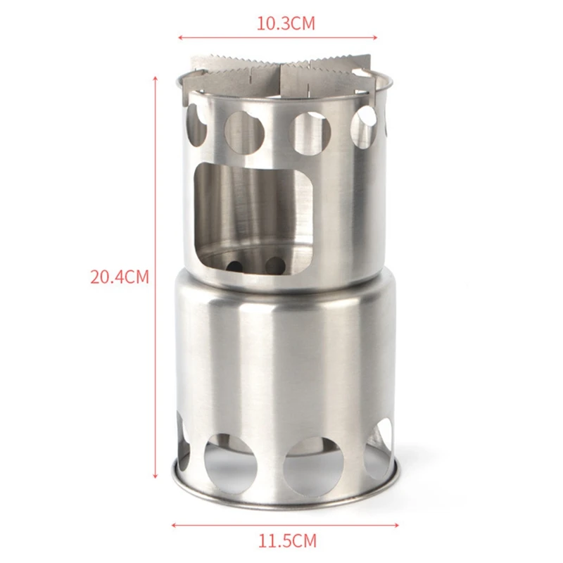 

Portable Wood Camp Stove Foldable Solidified Burners Backpacking Picnic Firewood Furnace