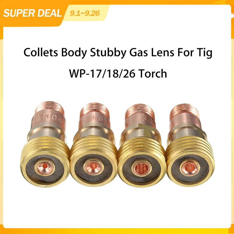 

Brass Tig Collets Body Stubby Gas Lens 17CB20G Connector With Mesh For Welding Torch Tig WP-17/18/26 Torch Welding Accessories