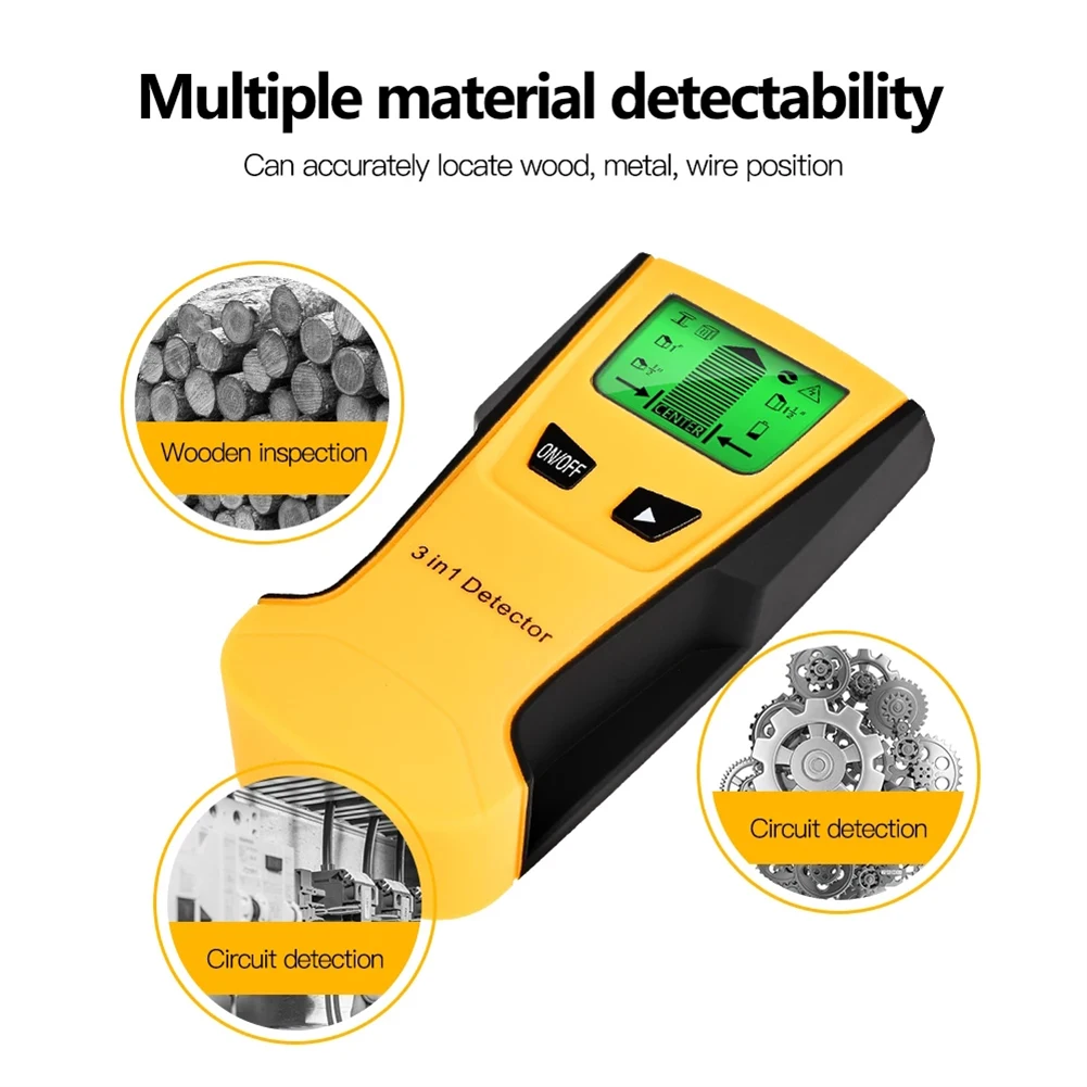 3 In 1 Metal Detector Find Wood Studs AC Voltage Live Wire Detect Wall Scanner Electric Box Finder | Инструменты