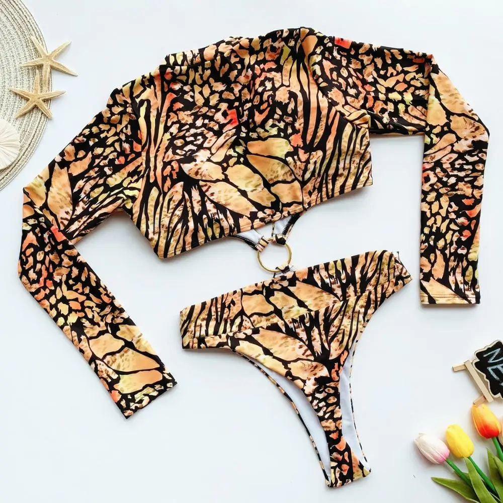 

Sexy One Piece Swimsuit Long Sleeve Swimwear Women Bathing Suit Retro Swimsuit Vintage One-piece Surfing Swim Suits