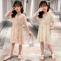 teen girls dress elegant summer chiffon dresses for kids girls floral clothes 4 6 8 10 12 years children birthday princess dress