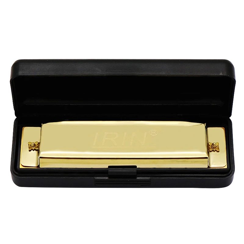 IRIN Gold 10 отверстий 20 Тон Блюз Губная гармошка Ключ C рот органа музыкальный