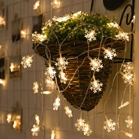 led fairy light string battery usb opreated holiday decoration snowflake shape 2m 3m 6m for christmas newyear xmas string lights