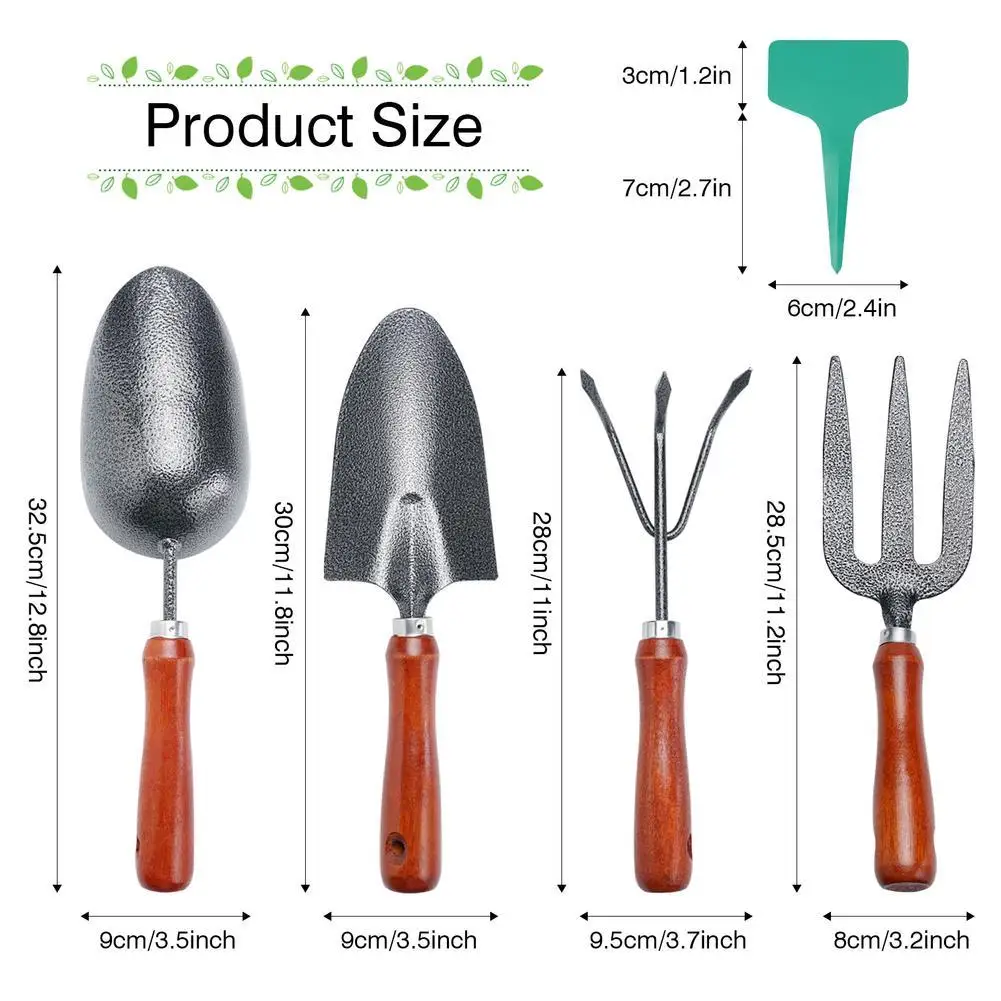 

24pcs Garden Tools Set Cultivating Planting Trowel With Cultivator Spades Handle Plates Wood Transplanter 20 Shovels Plasti D9S1