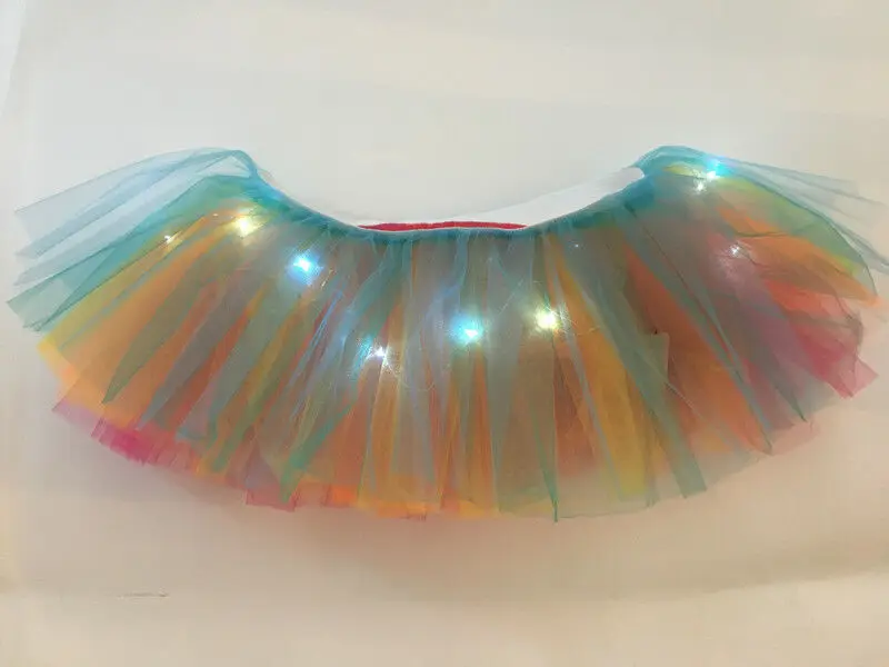 Неоновая юбка-пачка со светодиодсветильник кой для девочек в английском стиле