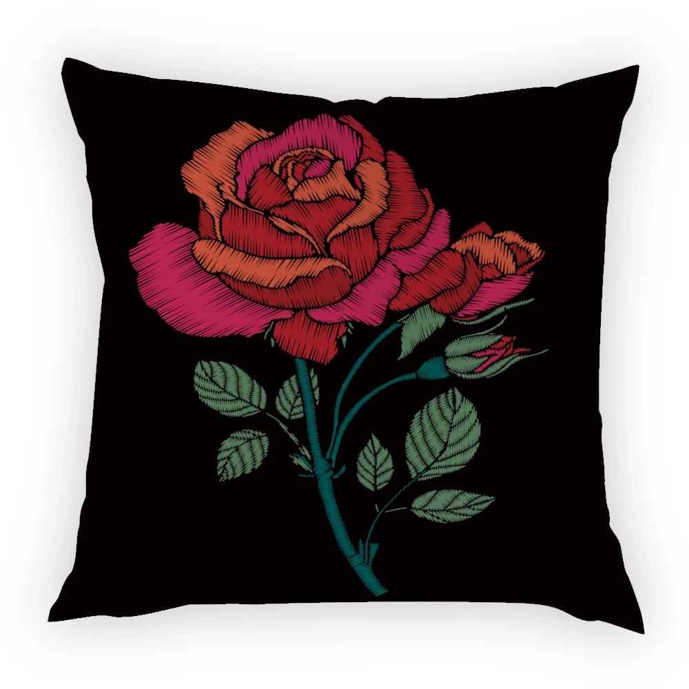 Наволочки для подушек украшение улицы с тропическим принтом черными цветами