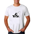 2021 мужские 2D с принтом футболка с короткими рукавами и круглым вырезом белая футболка Go Fishing является Fun Печать ботинки в рыбацком стиле с принтом Повседневный Топ для мужчин