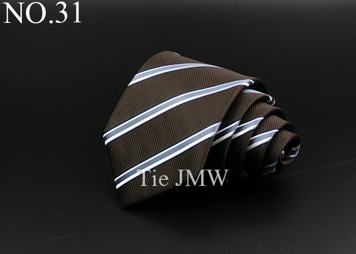 Classic Stripe Mens Tie - Jacquard Necktie in Red Blue Green for Daily Wear and Weddings