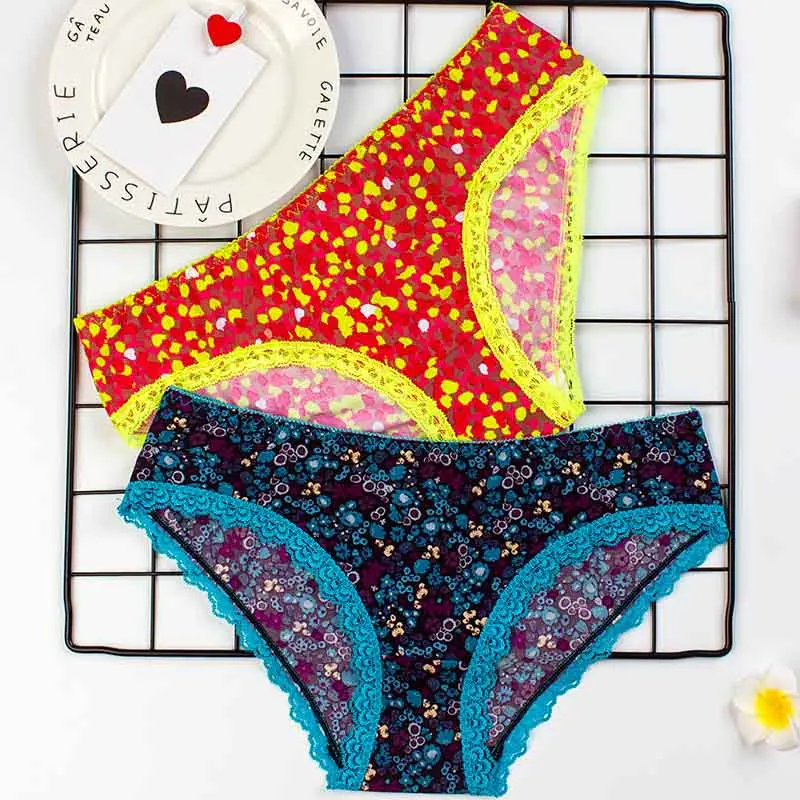 Сексуальные цветочные трусики в форме треугольника женские шелковые кружевные