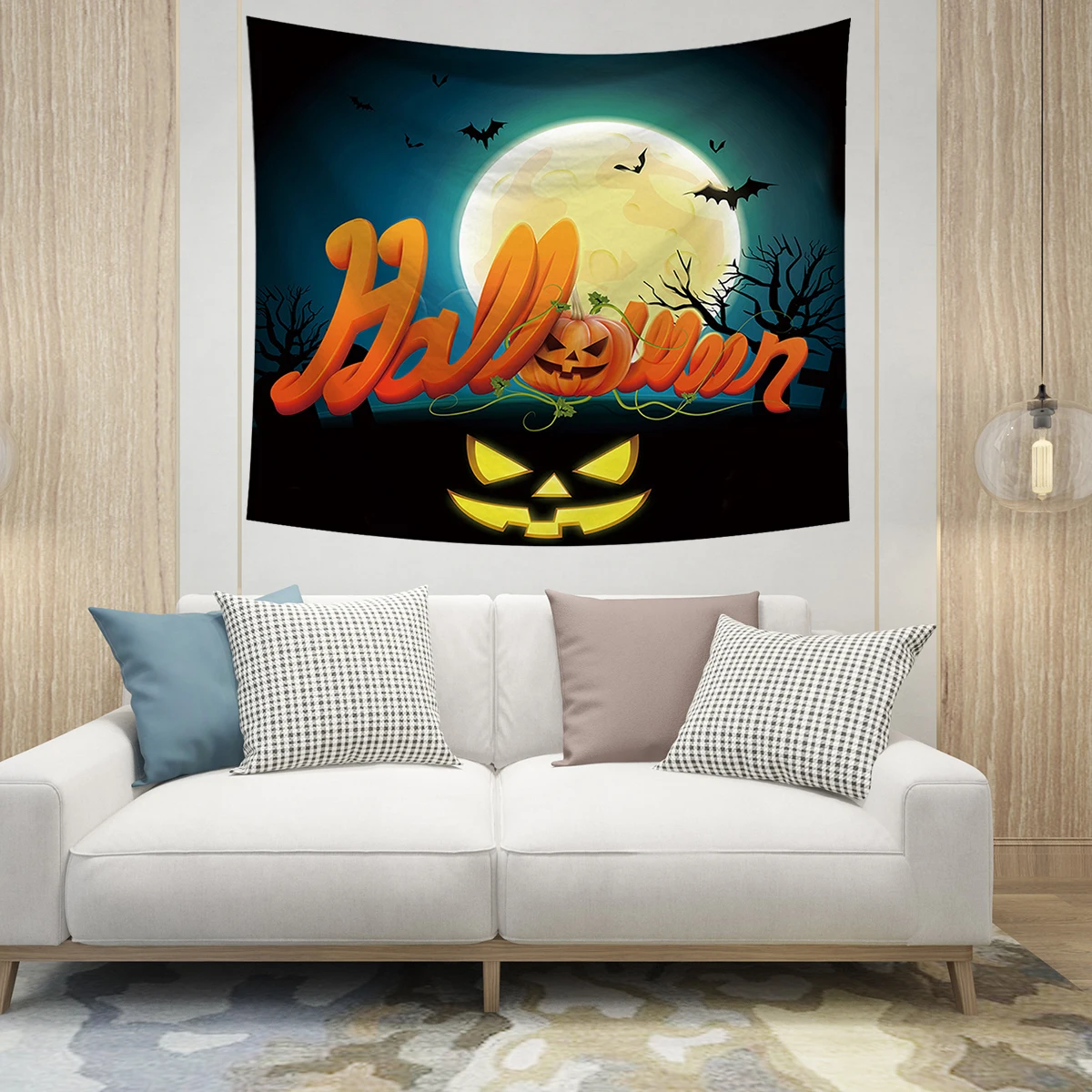 

Wall Hanging Tapestry Halloween Wall Tapestry Home Decor Yoga Picnic Mat 150cm X 130cm