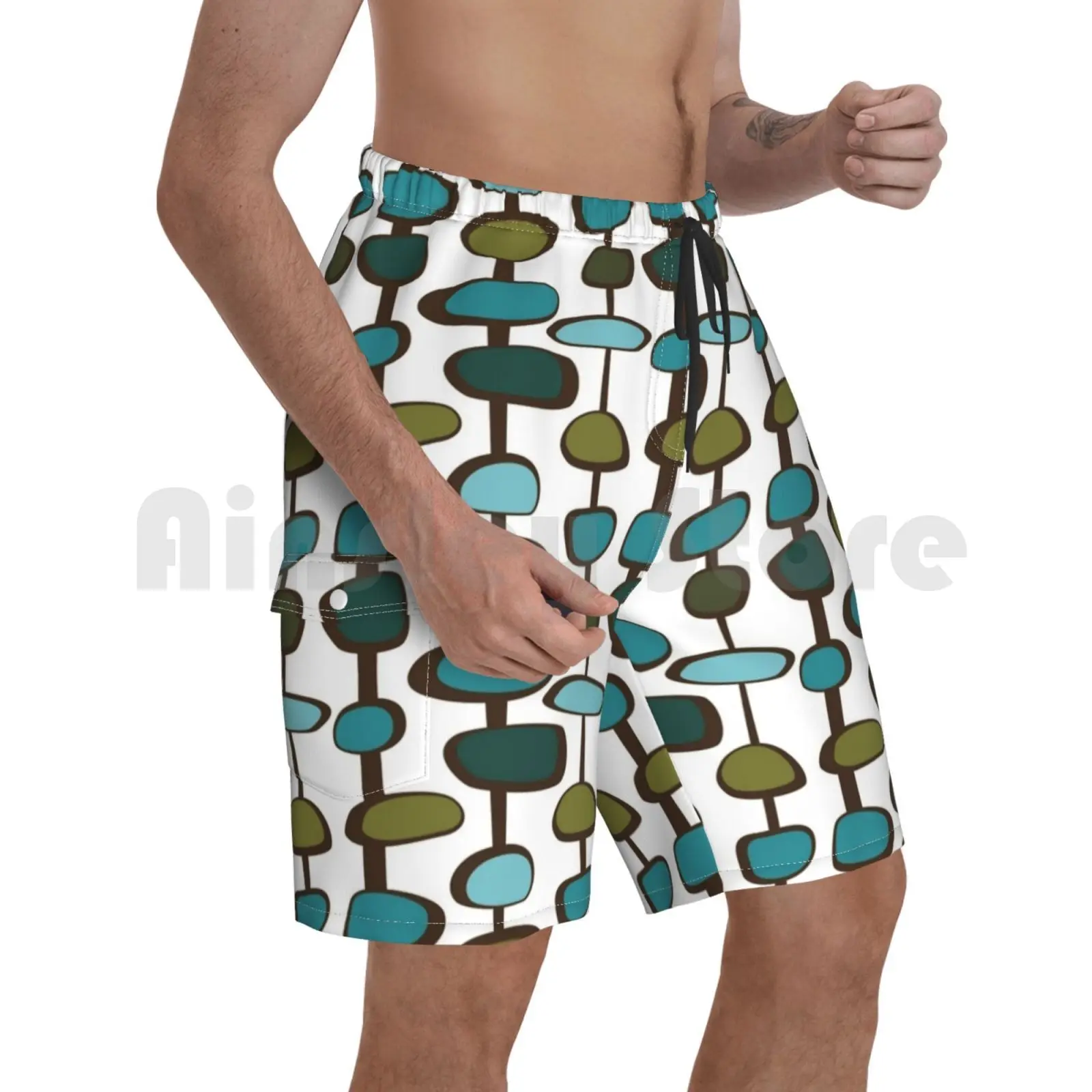 Середина столетия современный: блесна Пляжные шорты мужские пляжные Купальники