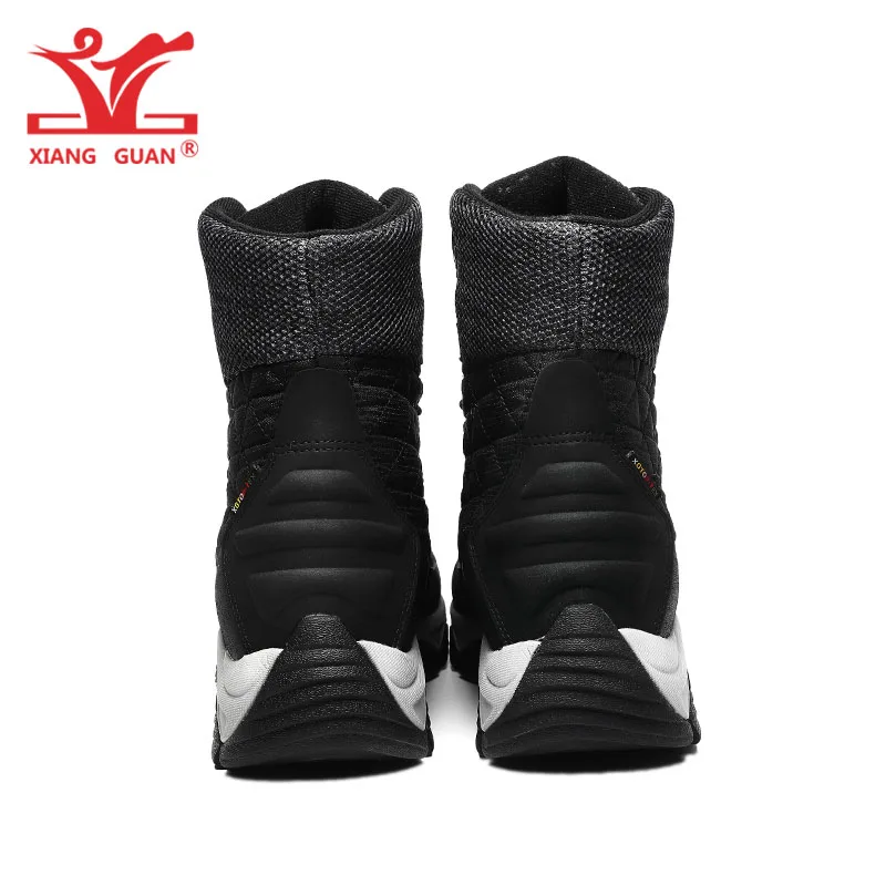 XIANG GUAN Man Hiking Shoes Men Waterproof Plush Warm High Top Climbing Mountain Tactical Boots Outdoor Sports Trekking Sneakers