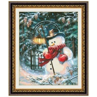 magic christmas snowman cross stitch package winter snow 18ct 14ct 11ct cloth cotton thread embroidery diy handmade needlework