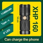 Новый XHP160 наиболее Мощность Фул светодиодный фонарик фонарь USB Перезаряжаемые тактический фонарик XHP90 высокое Мощность светодиодный Фонари Водонепроницаемый лампы