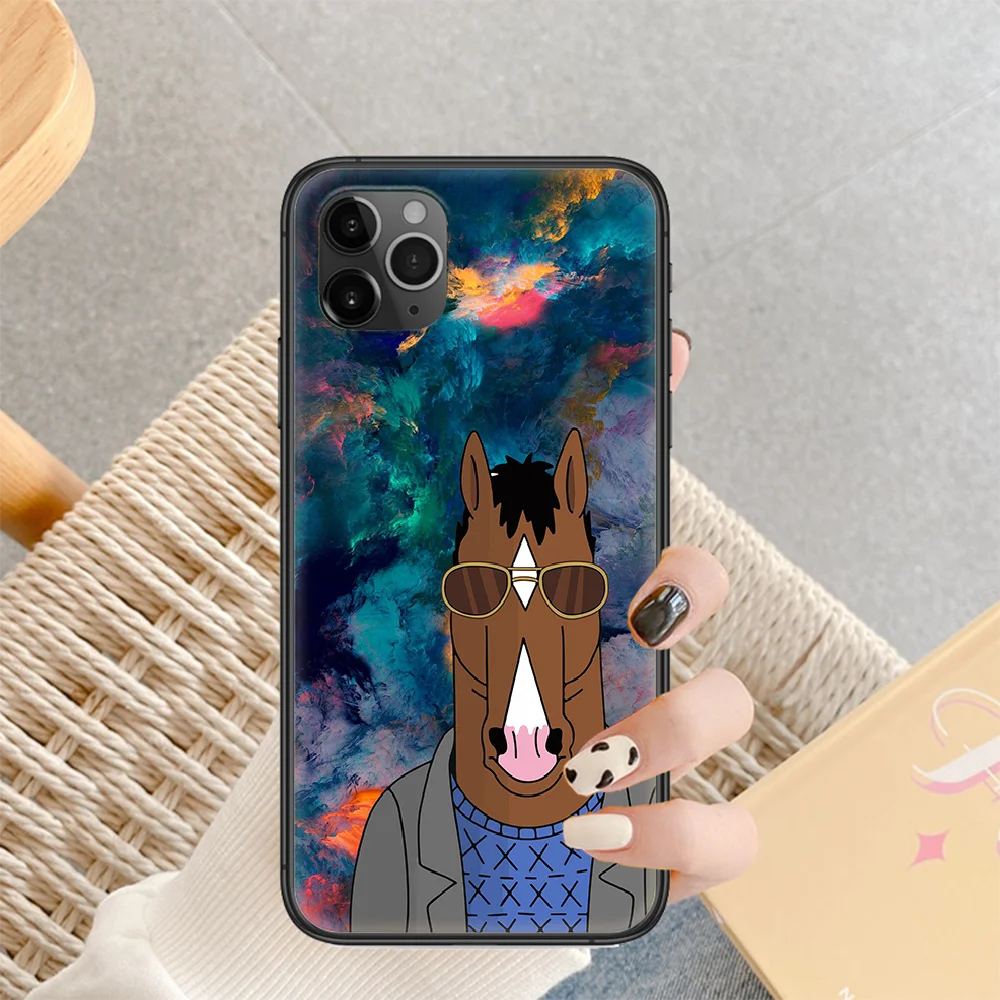 

Cute Horse Man Cartoon Phone Case Cover Hull For iphone 5 5s se 2 6 6s 7 8 12 mini plus X XS XR 11 PRO MAX black fashion