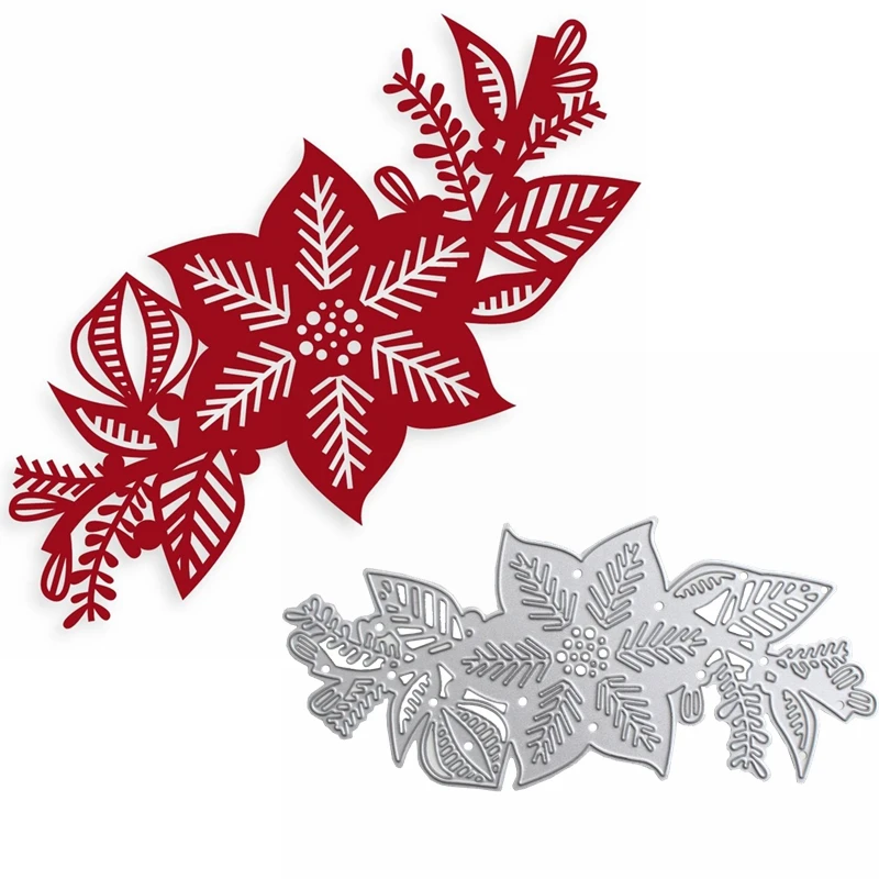 Металлические Вырубные штампы Poinsettia рождественские декоративные цветочные