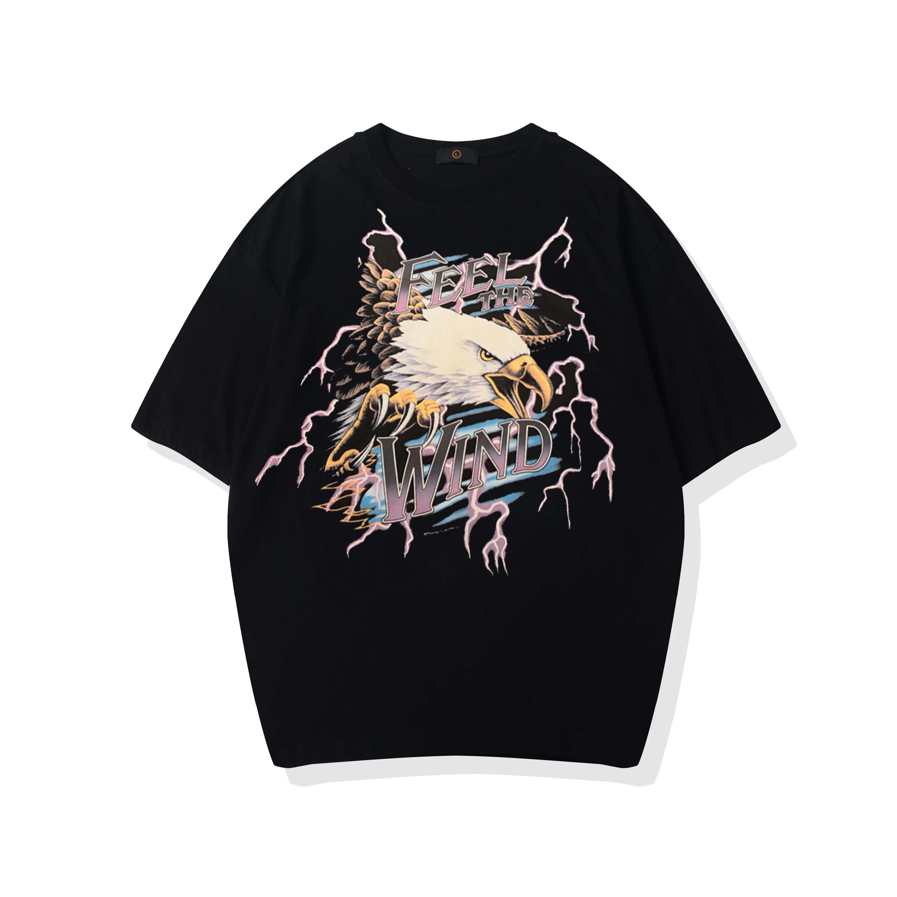 Футболка с принтом орла Feel The Wind уличная одежда футболки в стиле хип хоп Европа и