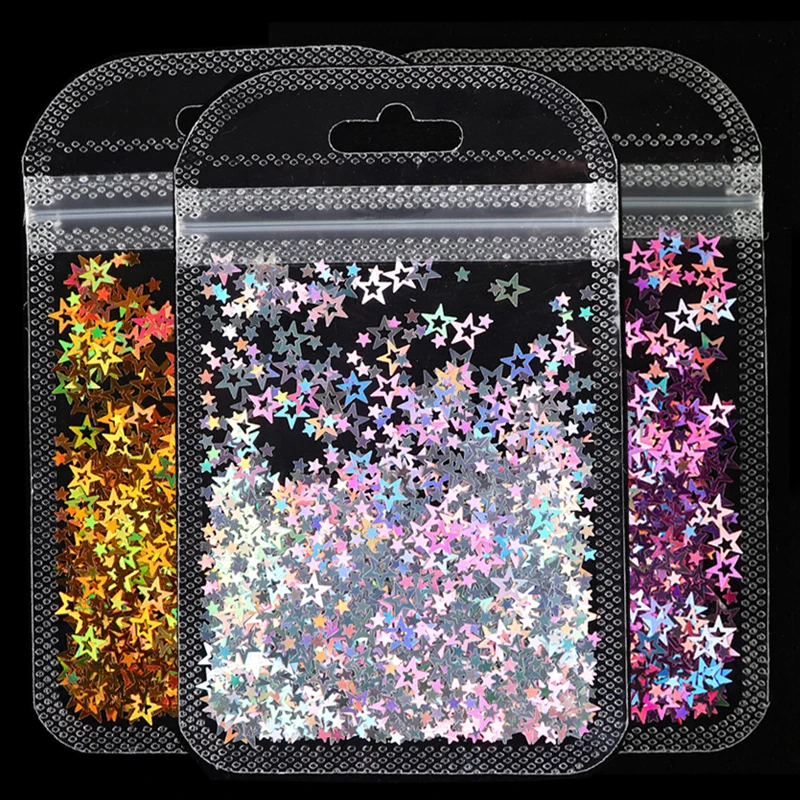 3 шт. лазерные блестки для дизайна ногтей|Стразы и украшения| |