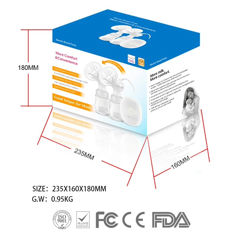 Электрический бесшумный молокоотсос С Двусторонним Всасыванием