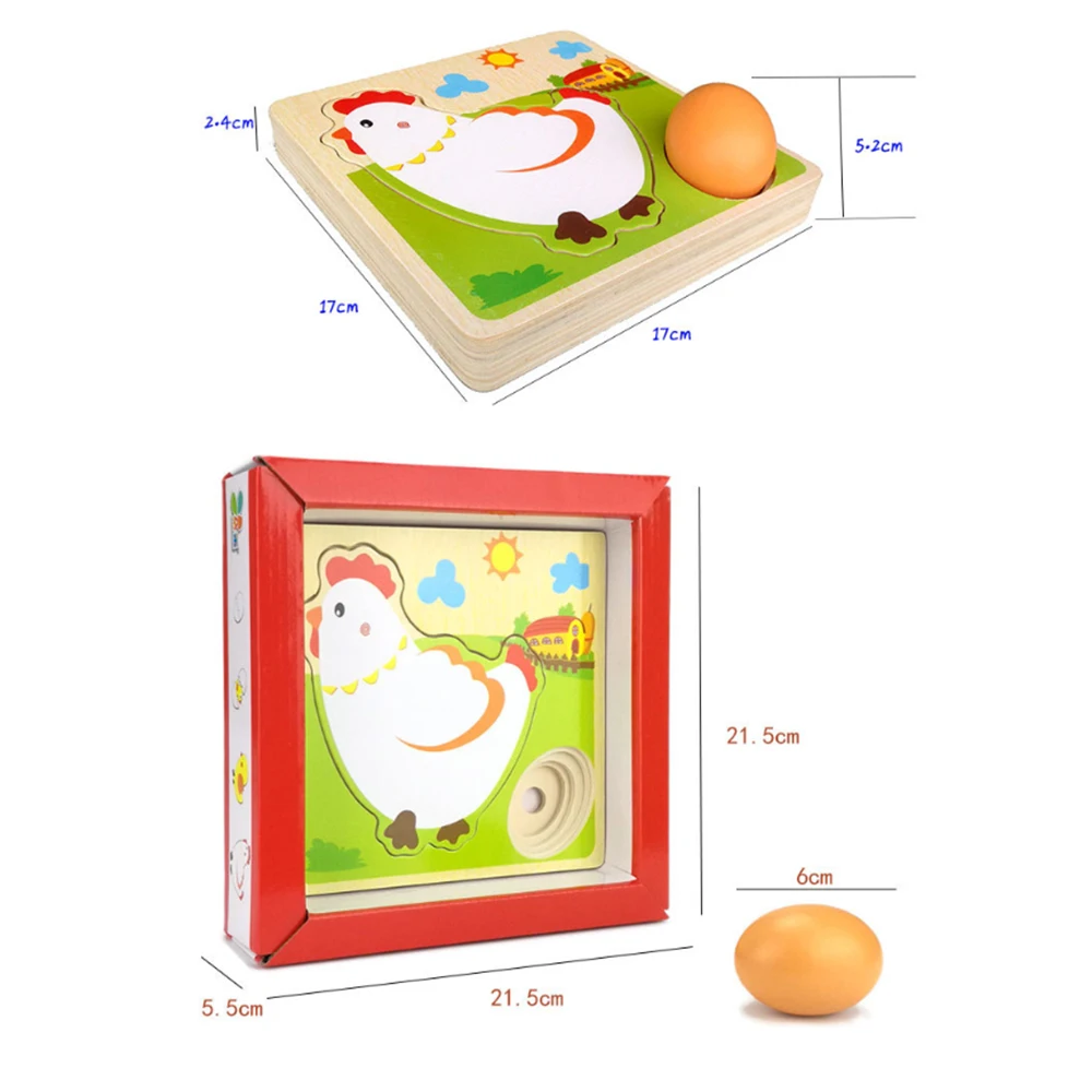 Деревянный 3D-пазл многослойные Развивающие Игрушки для раннего развития курица