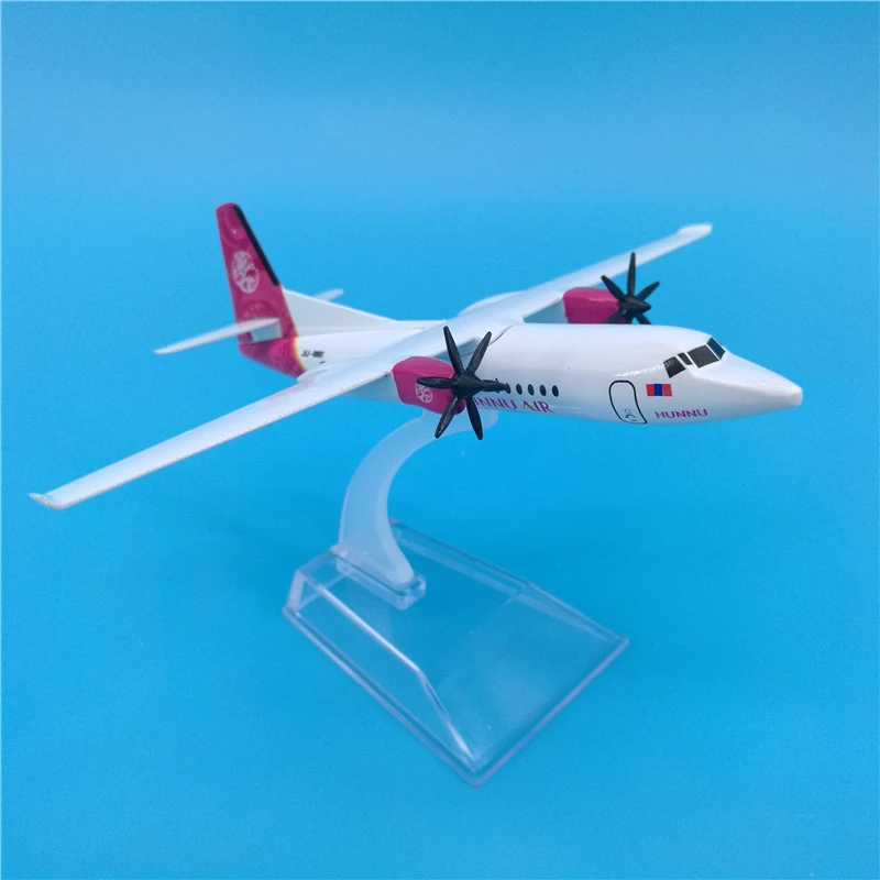 16 см монгольский Hunnu Air Fokker 50 металлическая модель самолета украшение Airlines
