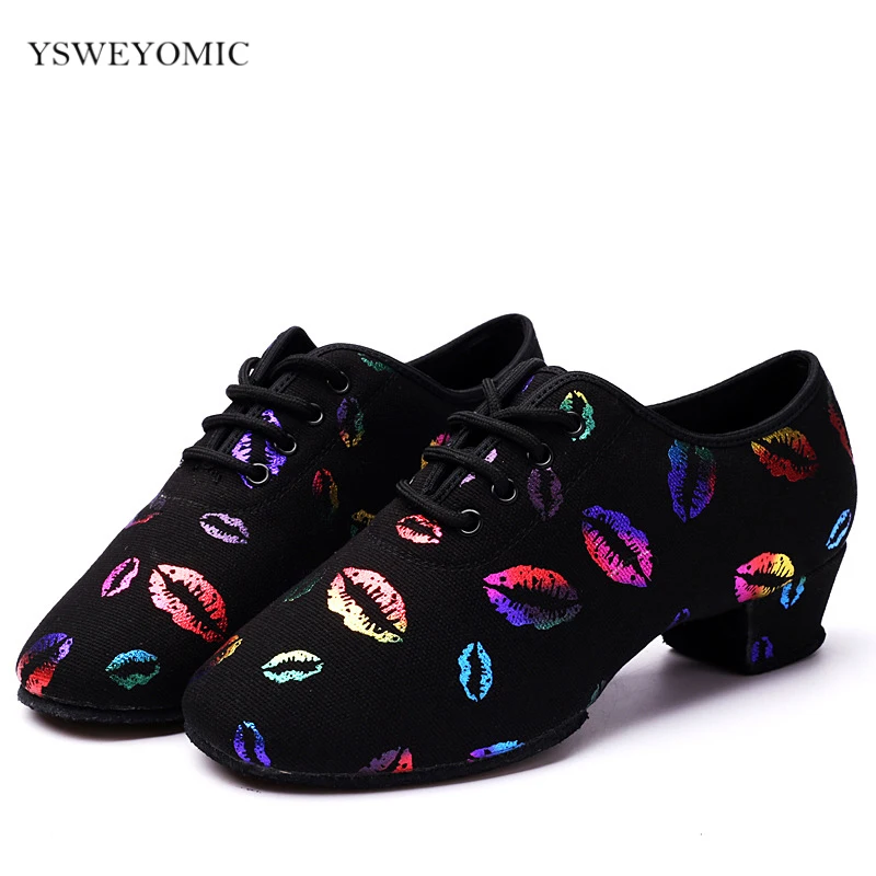 Girls Latin Dancing New Styles Suede Outsole Low Heel flexible Real Leather Salsa Latin Practise Teacher Dance Shoes For Women