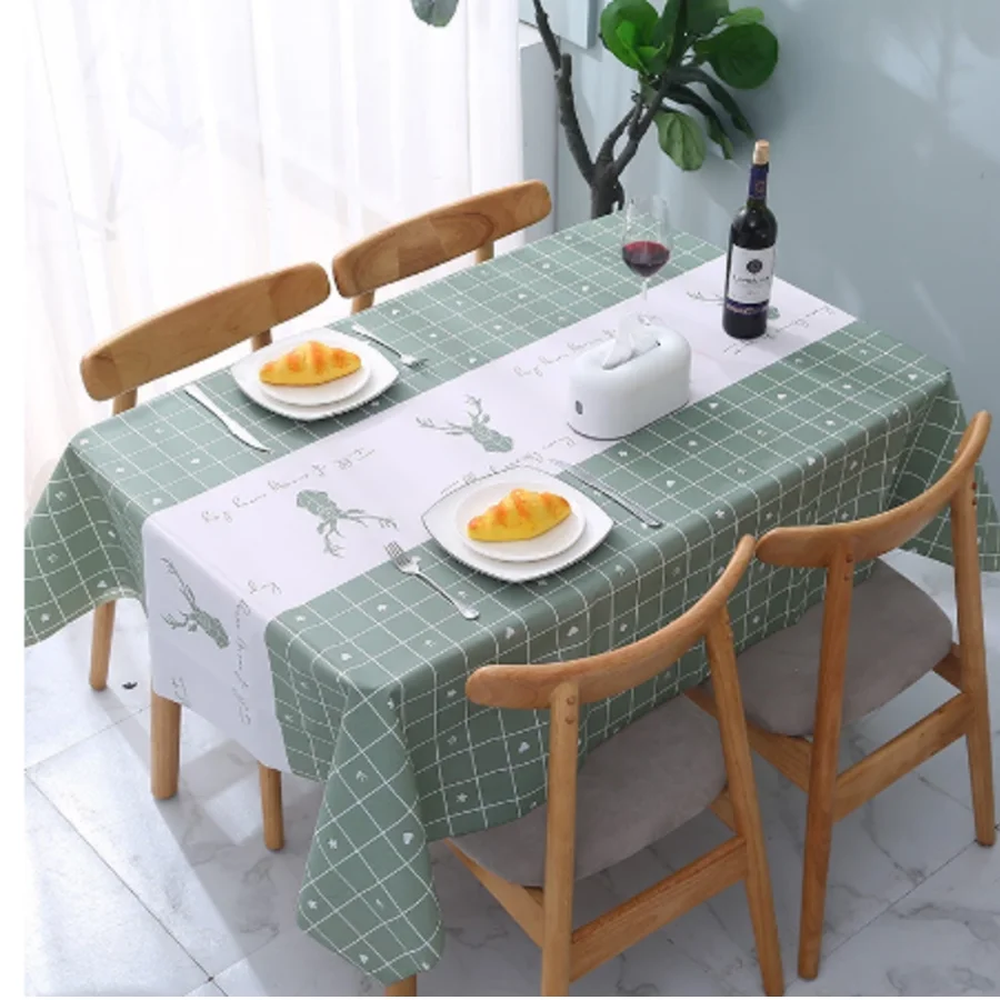 

Rectangular Oil-proof Tablecloth Waterproof Cartoon Print Table Cover for Kitchen Dining Room Party Home Decorative Functional