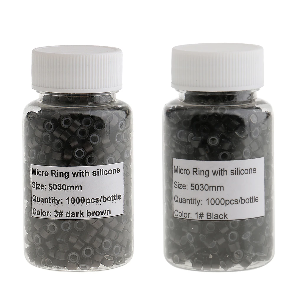 

Много 2000 шт микро петли человеческих волос для наращивания полный цвет кольцо из Бисера Силикона