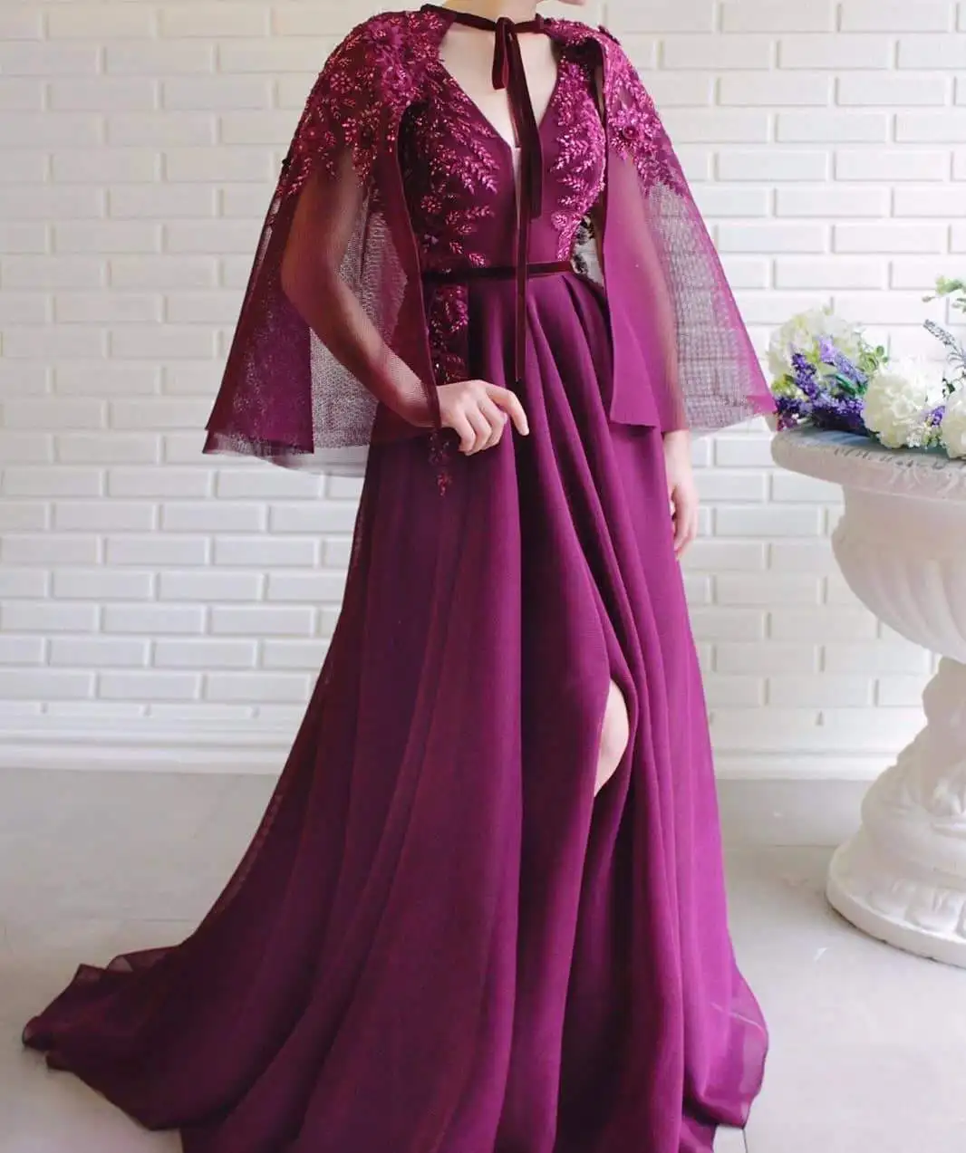 

Элегантные мусульманские Вечерние платья а-силуэта с V-образным вырезом из тюля с аппликацией из бисера Дубай Саудовский арабский длинный вечерний наряд