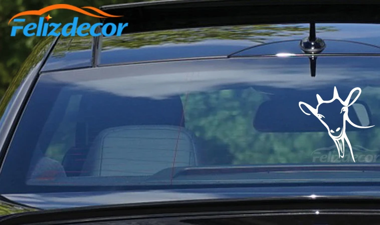 Виниловая наклейка на бампер автомобиля с улыбающейся старой головой козы