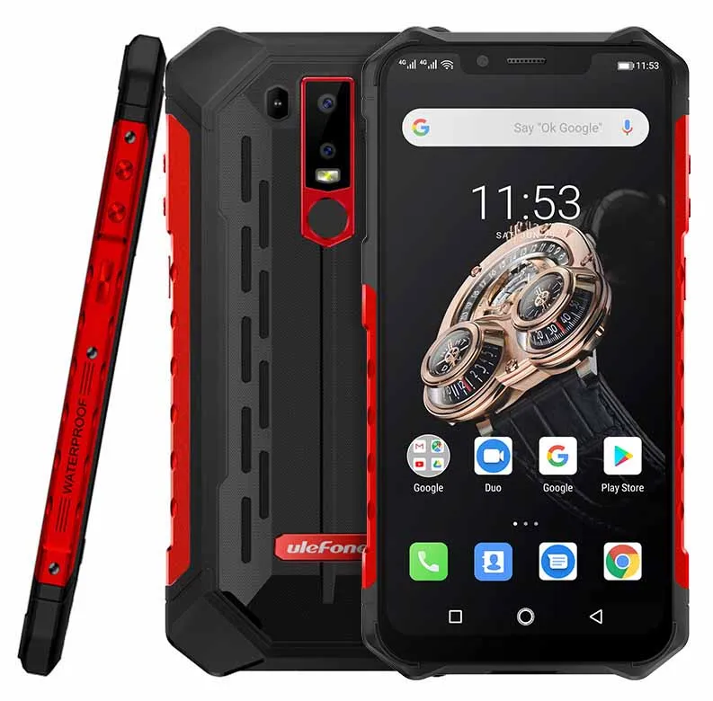 Red Ulefone Armor 6S IP68 Водонепроницаемый 4G мобильный телефон 6," 6 ГБ 128 ГБ Helio P70 Android 9,0 16MP 5000 мА-ч, беспроводное зарядное устройство смартфон - Цвет: Red