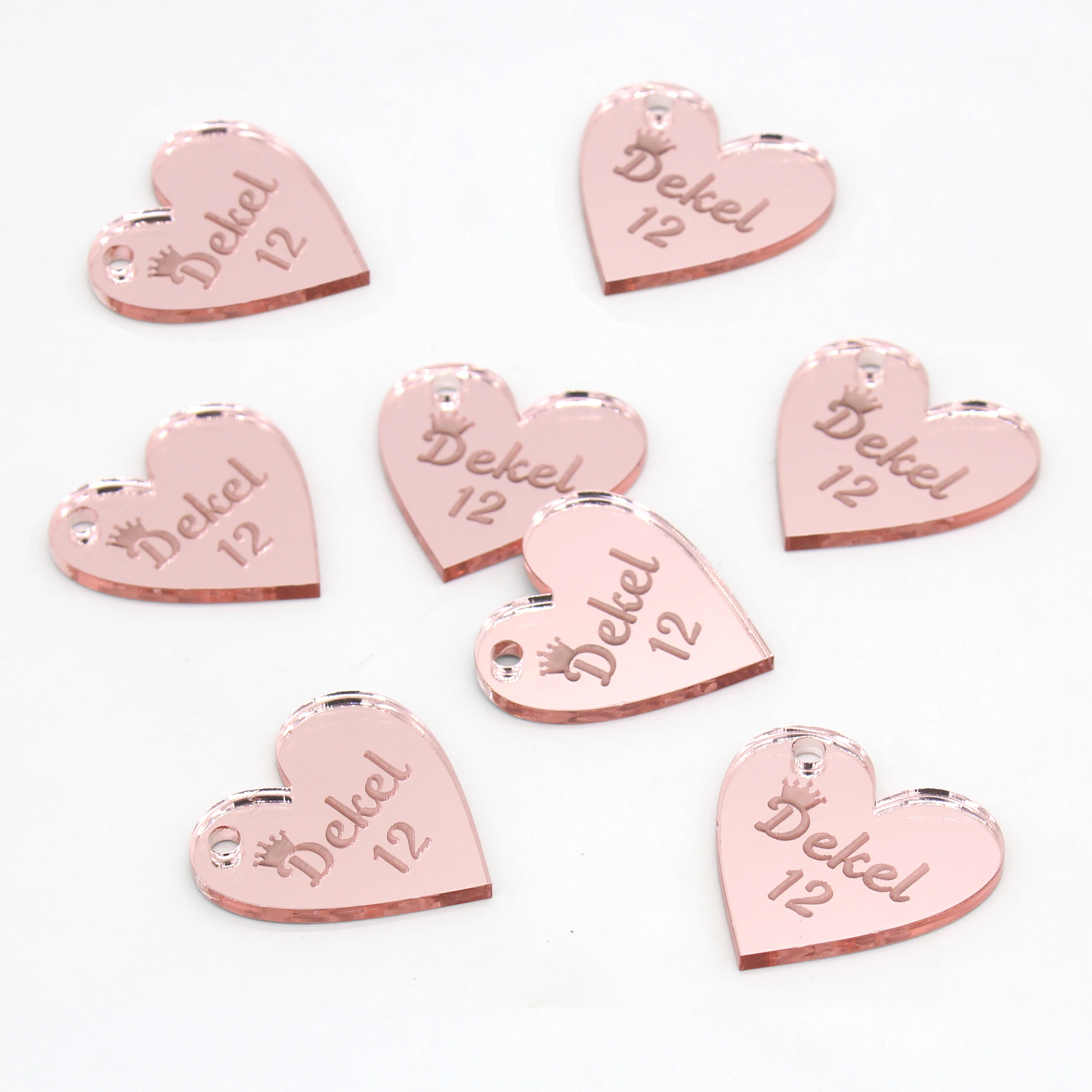 50 звёзд розовое золото зеркальные мистер и миссис фамилия любовь сердце бирки