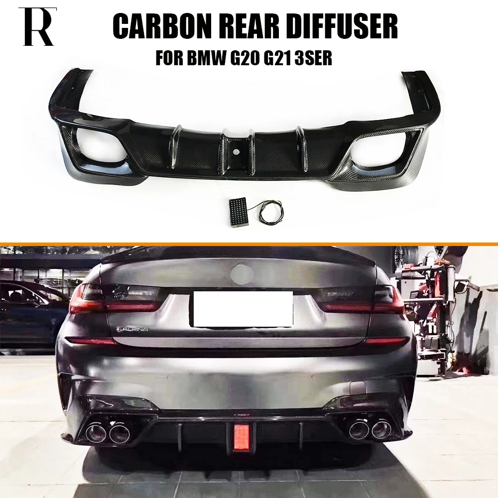 

Carbon Fiber Rear Bumperr Diffuser with LED for BMW G20 G21 320 330 340 With M Package 2020UP
