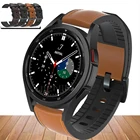 Ремешок кожаный для Samsung Galaxy Watch 4 Classic 42 мм 46 мм, спортивный браслет для наручных часов, 20 мм 44 мм
