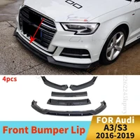 front bumper lip chin deflector protector guard decoration high quality splitter cover trim for audi a3 s3 2016 2017 2018 2019