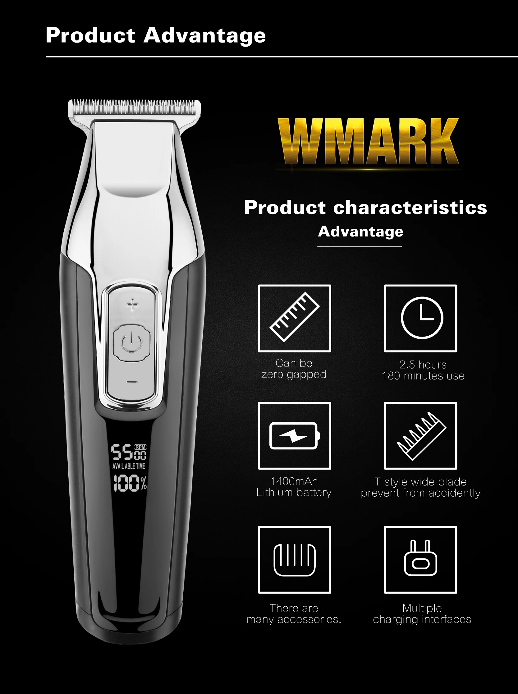 WMARK Парикмахерская Машинка для стрижки волос триммер для бороды машинка для стрижки волос электрическая машина для резки волос Бритва для стрижки края т-образное лезвие detailer
