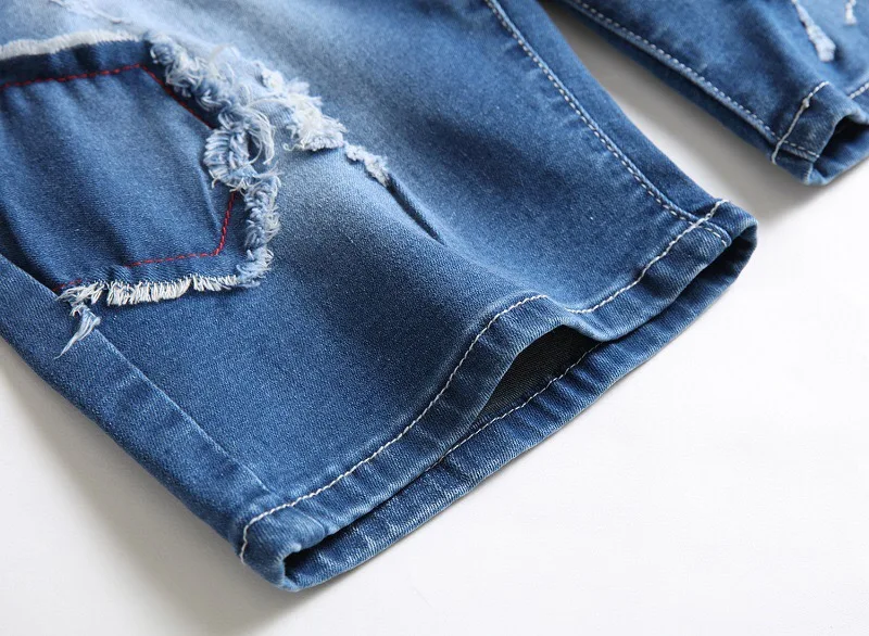 Мужские модные рваные джинсы 2020 мужские джинсовые брюки до колен прямые короткие