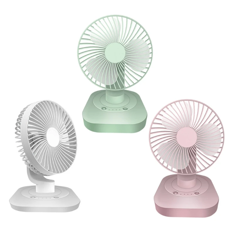 

3000mAh USB Rechargeable 120 Degree Oscillation Desk Fan 3 Gear Shaking Head Fan R2JF