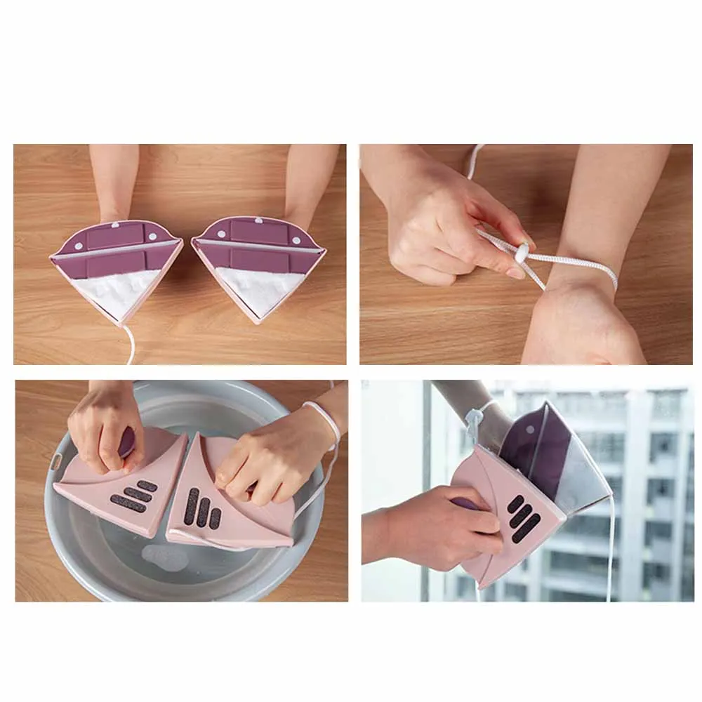 

Magnetic Cleaning Brush For Washing Windows Adjustable Magnetic Glass Wiper Double Side Glass Cleaner Home Cleaning Tool